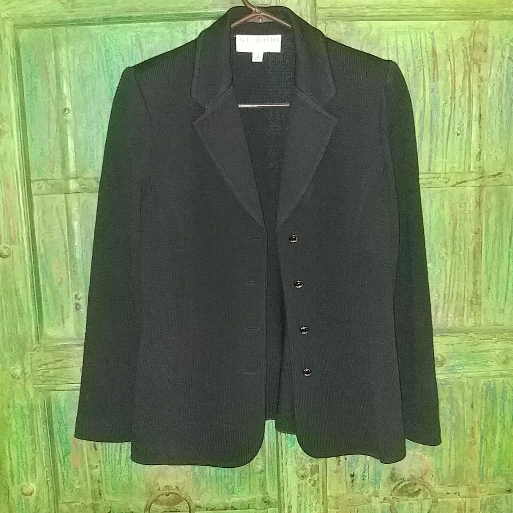 ST. JOHN - Basics- Black Knit Jacket - Size 6